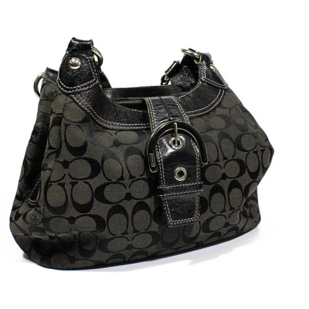 COACH Lynn Soho F17094 Black Signature HOBO Bag